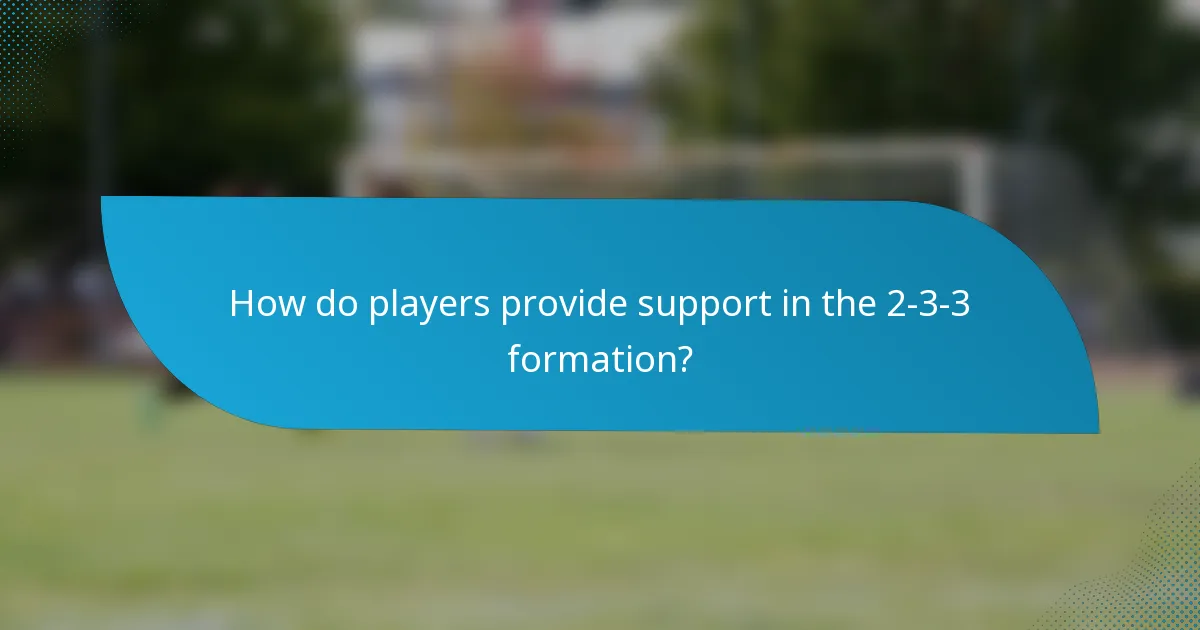 How do players provide support in the 2-3-3 formation?