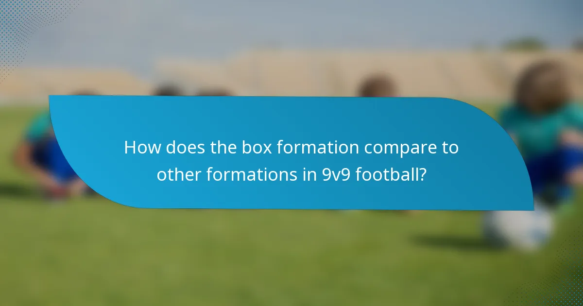 How does the box formation compare to other formations in 9v9 football?
